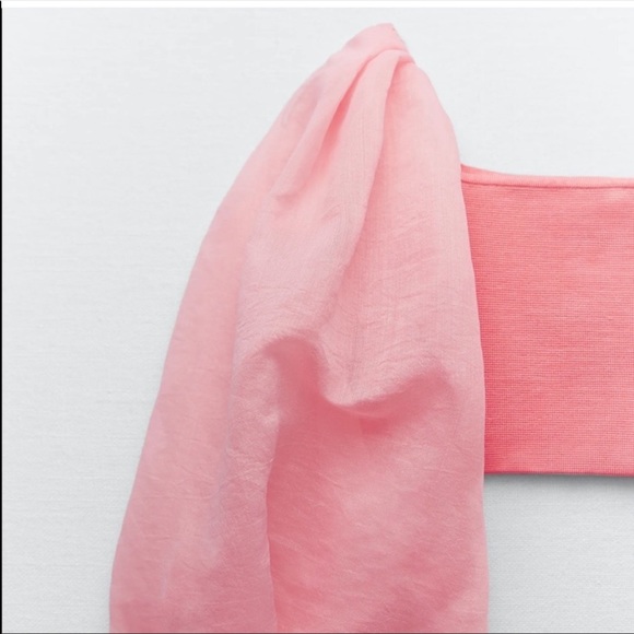 Zara Tops Zara Combination Organza Crop Top Poshmark